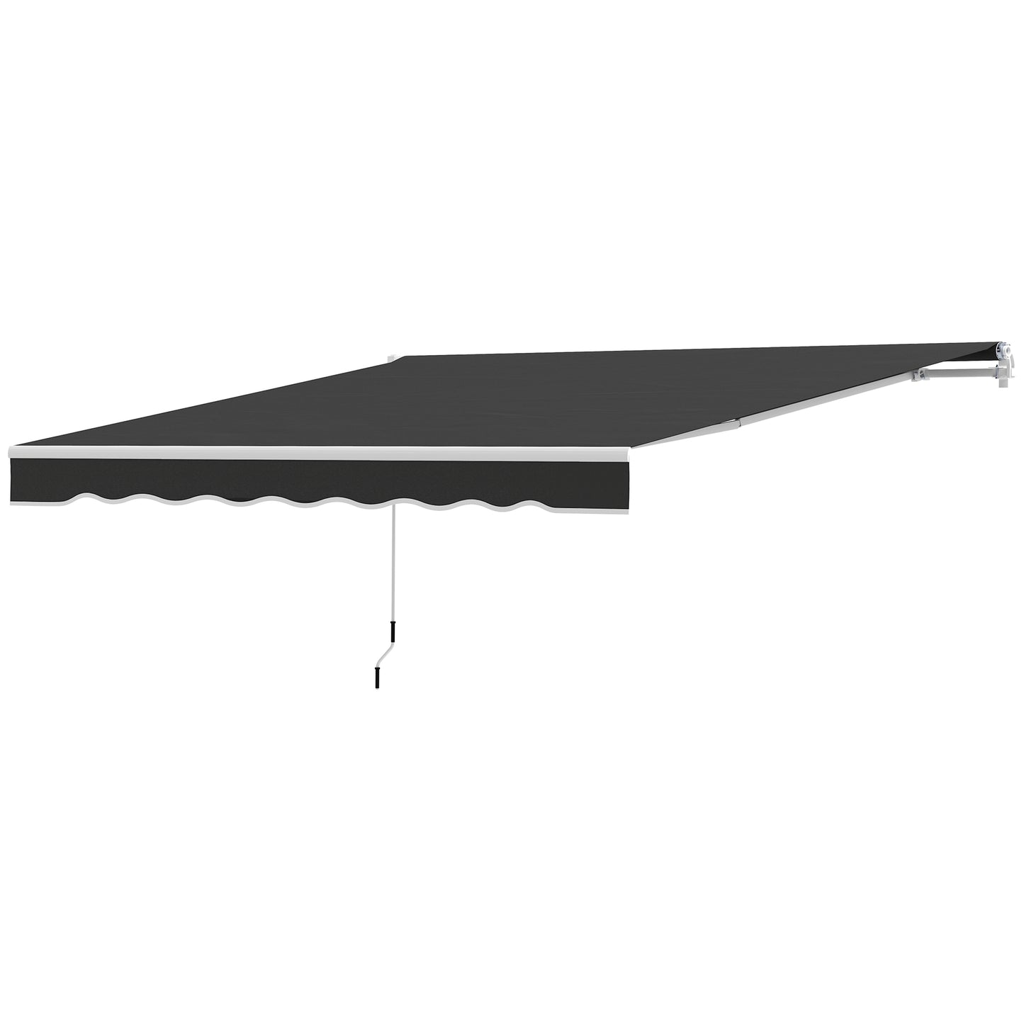 8' x 7' Retractable Awning, Patio Awnings, Sunshade Shelter with 280 g/m² UV & Water-Resistant Fabric, Black