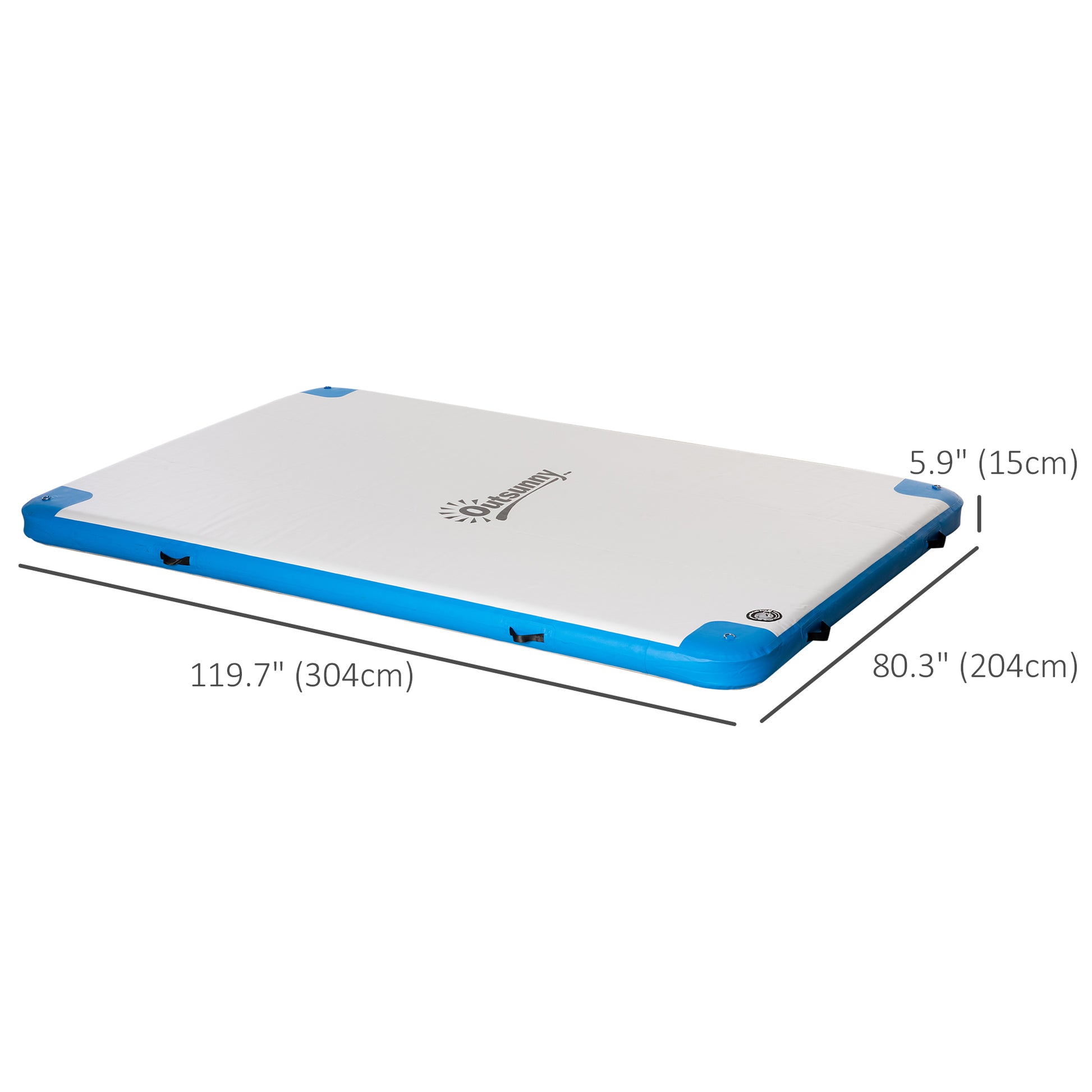 10' x 7' Water Floating Dock, Rafting Inflatable Island with Air Pump and Backpack for Pool, Beach, Ocean, Blue
