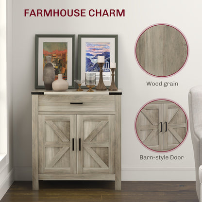 Sideboard Buffet Cabinet, Farmhouse Kitchen Storage Cabinet w/ Drawer and Shelf for Living Room, Entryway
