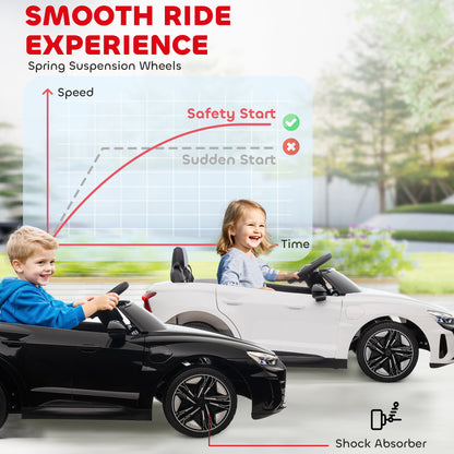 Aosom Ride-On Toy On Car with Remote Control, 12V 3.1 MPH Electric Ride for Kids w/ Suspension System, Horn Honking, White