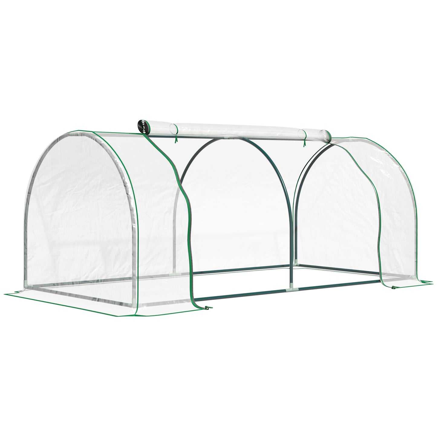 6' x 3' x 2.6' Mini Greenhouse Portable Hot House for Plants with Zippered Doors for Outdoor, Indoor, Garden, Clear