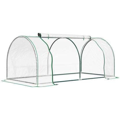 6' x 3' x 2.6' Mini Greenhouse Portable Hot House for Plants with Zippered Doors for Outdoor, Indoor, Garden, Clear