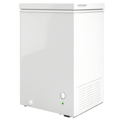 Mini Freezer, 3.5 Cu.Ft Chest Freezer with 5-Setting Adjustable Thermostat, Wire Basket, Quiet Operation, White
