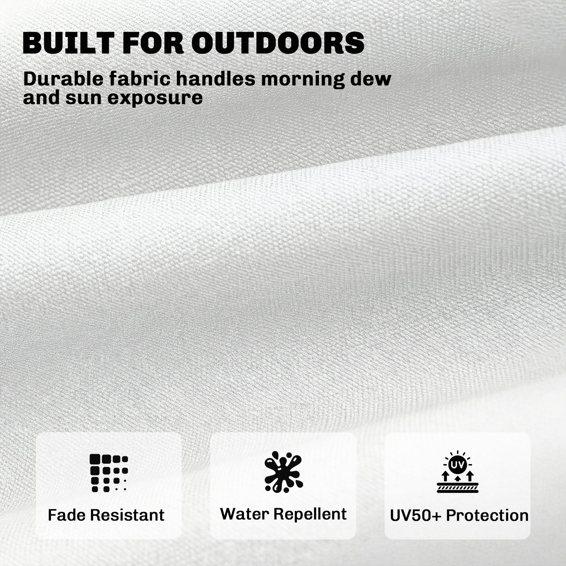 Patio Lounge Chair Cushion, UV50+ Chaise Lounge Chair Cushion with Securing Straps for Patio, 78 x 25.6 inch, Cream White