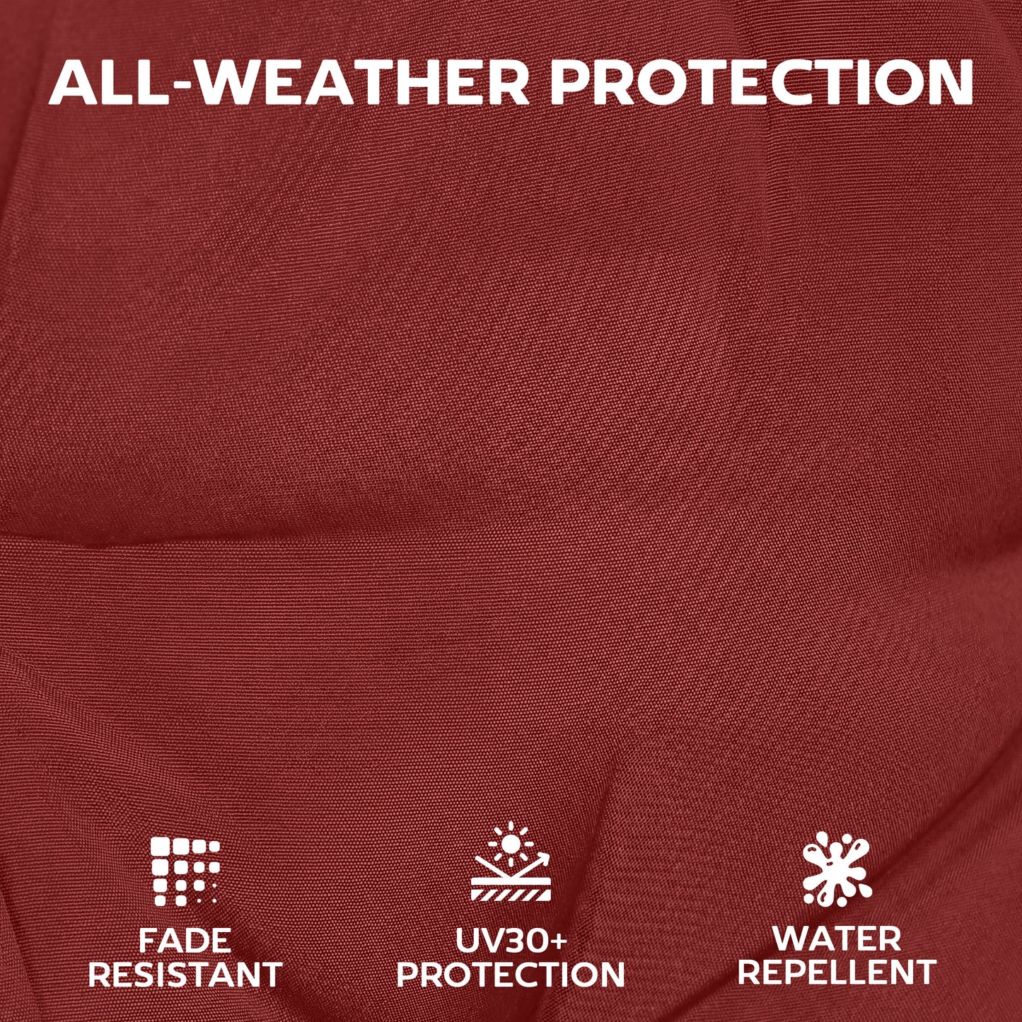 Patio Chair Cushions Set of 4, Waterproof Non-Slip Lounge Chair Cushions, 44"x21", Wine Red