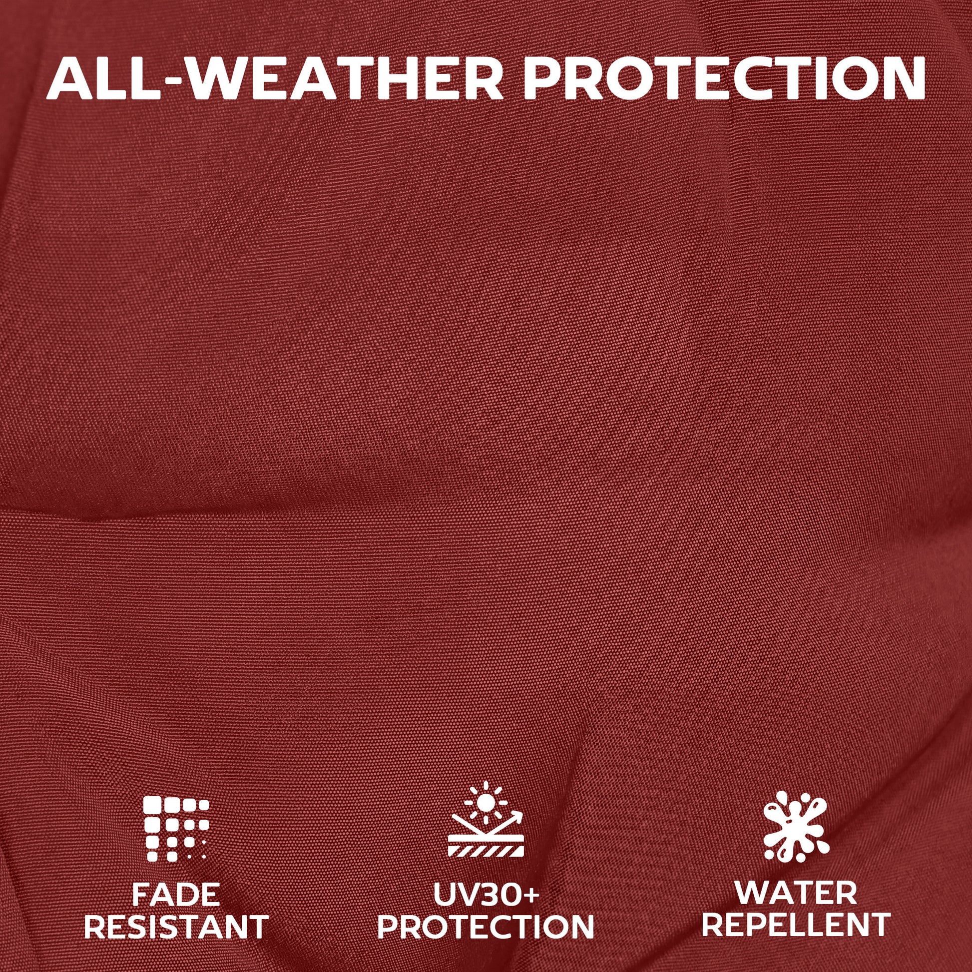 Patio Chair Cushions Set of 4, Waterproof Non-Slip Lounge Chair Cushions, 44"x21", Wine Red