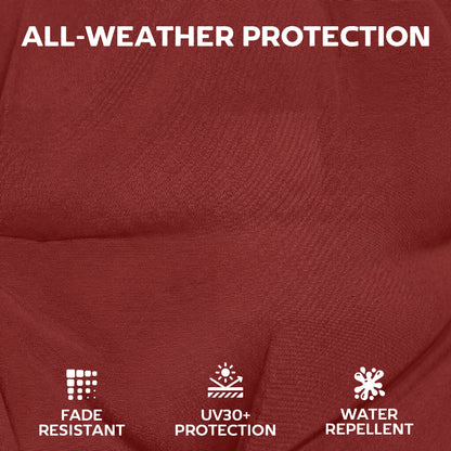 Patio Chair Cushions Set of 4, Waterproof Non-Slip Lounge Chair Cushions, 44"x21", Wine Red