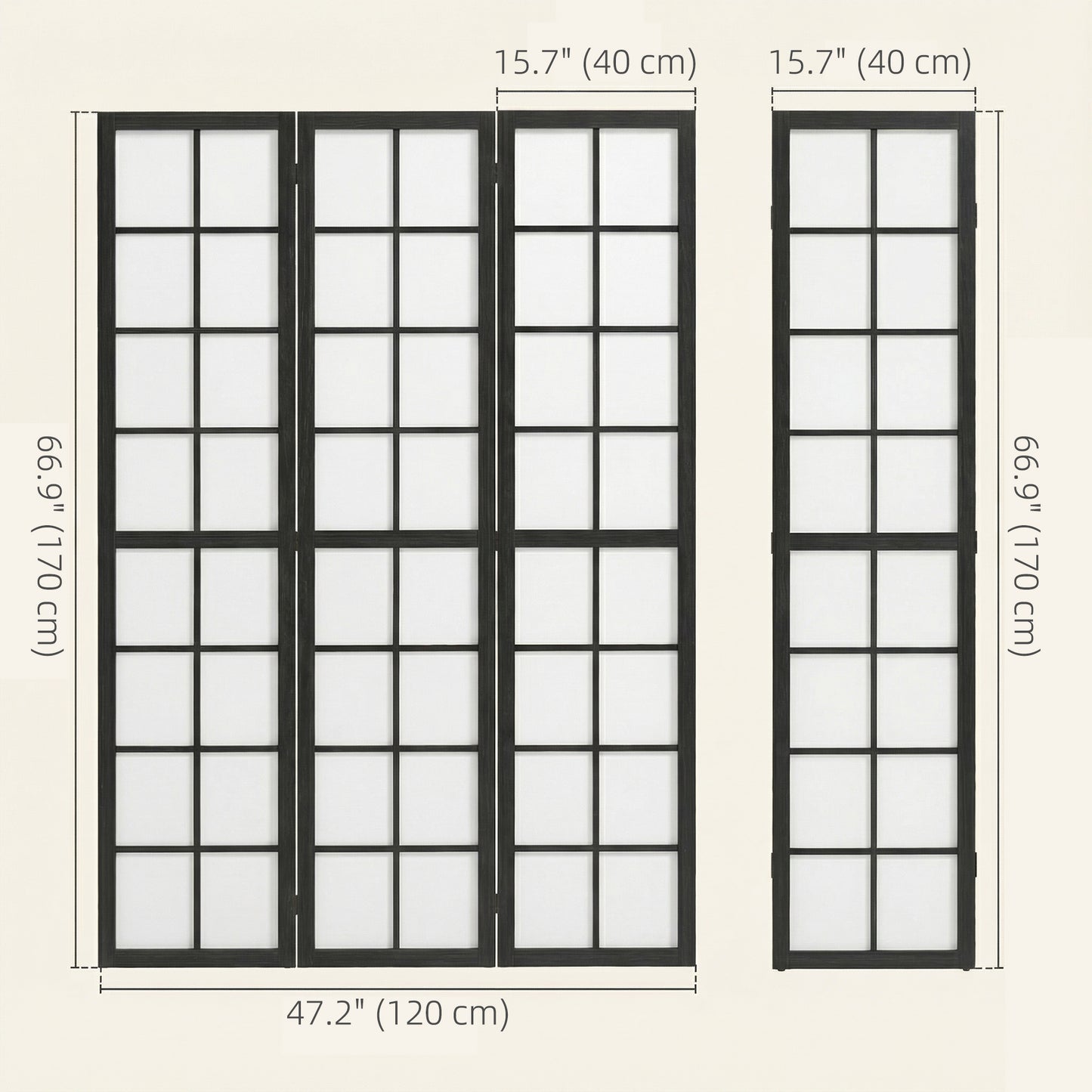3 Panel Room Divider, 5.6 ft Folding Wall Divider Room Partition for Home Office, Bedroom, Black