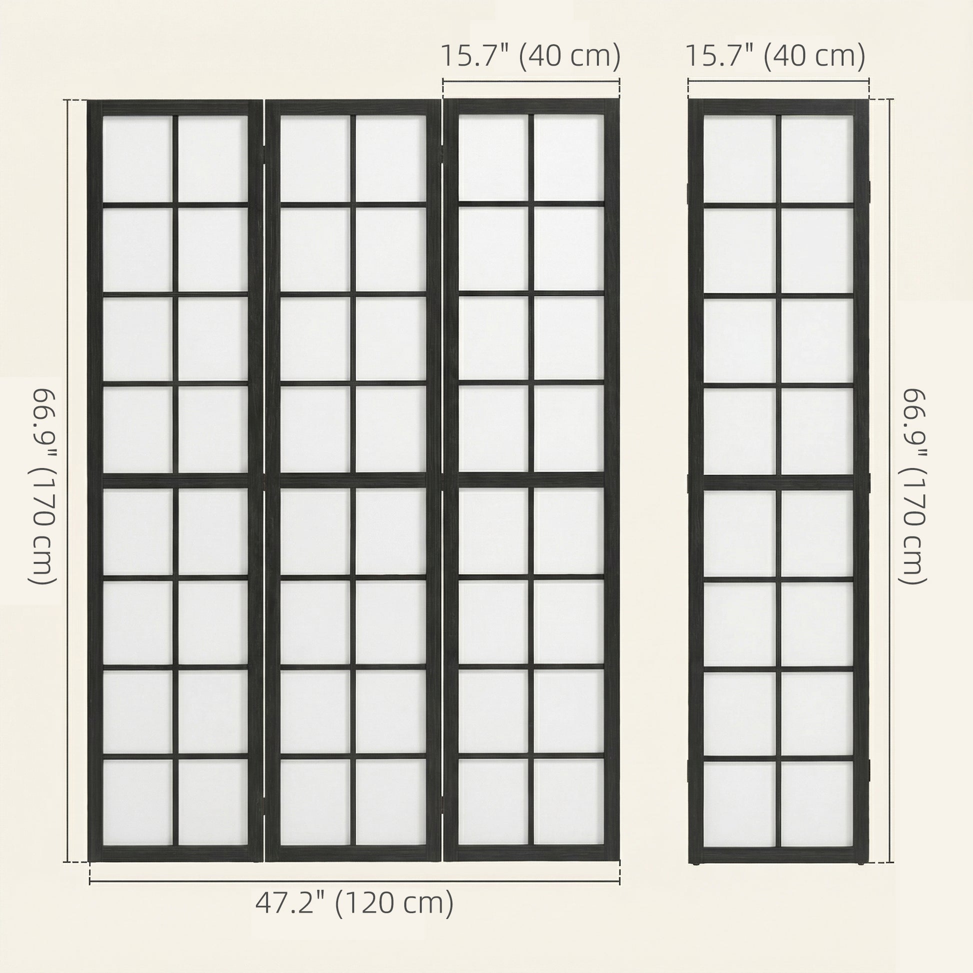 3 Panel Room Divider, 5.6 ft Folding Wall Divider Room Partition for Home Office, Bedroom, Black