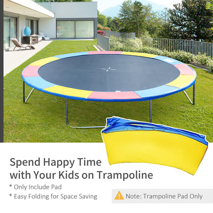 Soozier Trampoline Pad, 14FT Replacement Trampoline Safety Pad Mat Spring Cover, Water-Resistant, UV-Resistant, Tear-Resistant, No Holes for Pole, Colorful