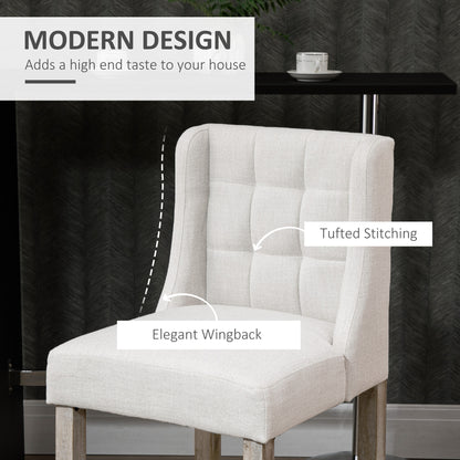 Modern Counter Bar Stools Tufted Upholstered Counter Chairs Set of 2 for Kitchen, Beige