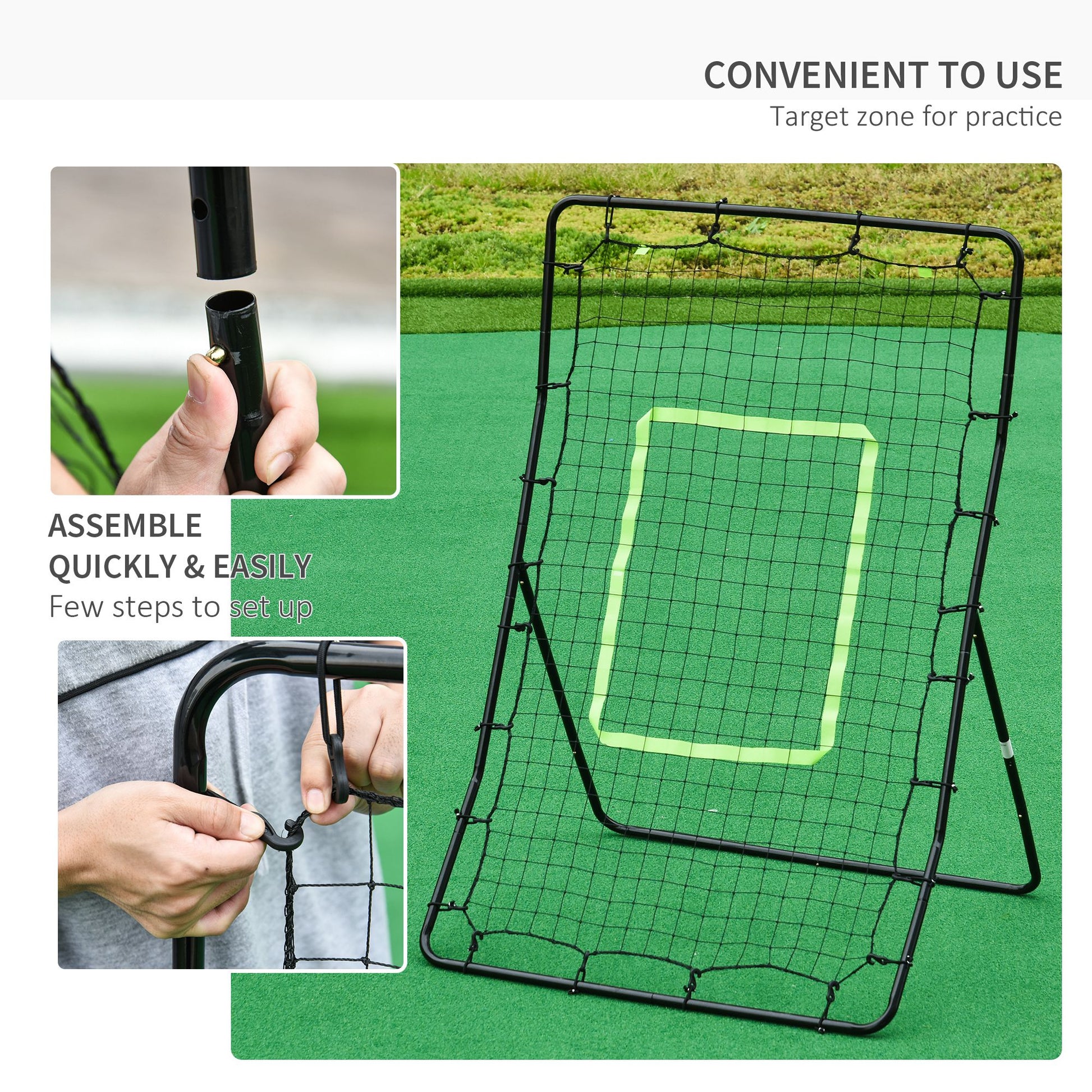 Soozier 4 x 5.7ft Volleyball Rebounder Net with Strike Zone, Baseball Lacrosse Training Net for Pitching and Fielding