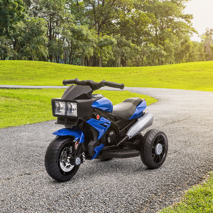 Aosom Kids Electric Pedal Motorcycle Ride-On Toy 6V Battery Powered w/ Music Horn Headlights Motorbike for Girls Boy Blue