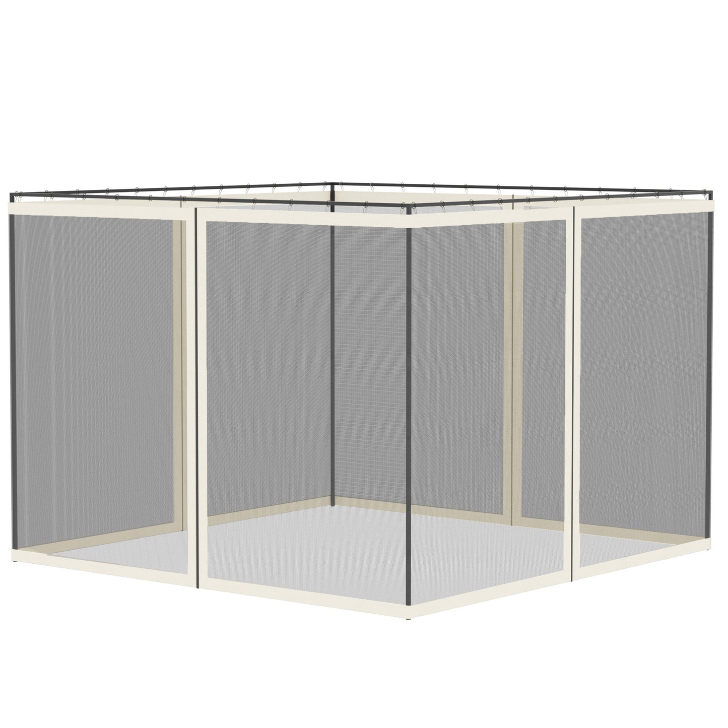 Replacement Mosquito Netting for Gazebo 10' x 10' Black Screen Walls for Canopy with Zippers, White