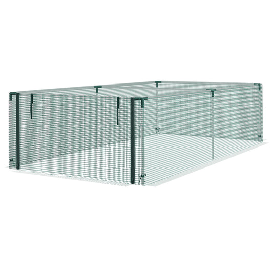 8' x 4' Plant Protection Cage with Zipper Roll-Up Door, Plant Protector from Animals with Galvanised Steel Frame