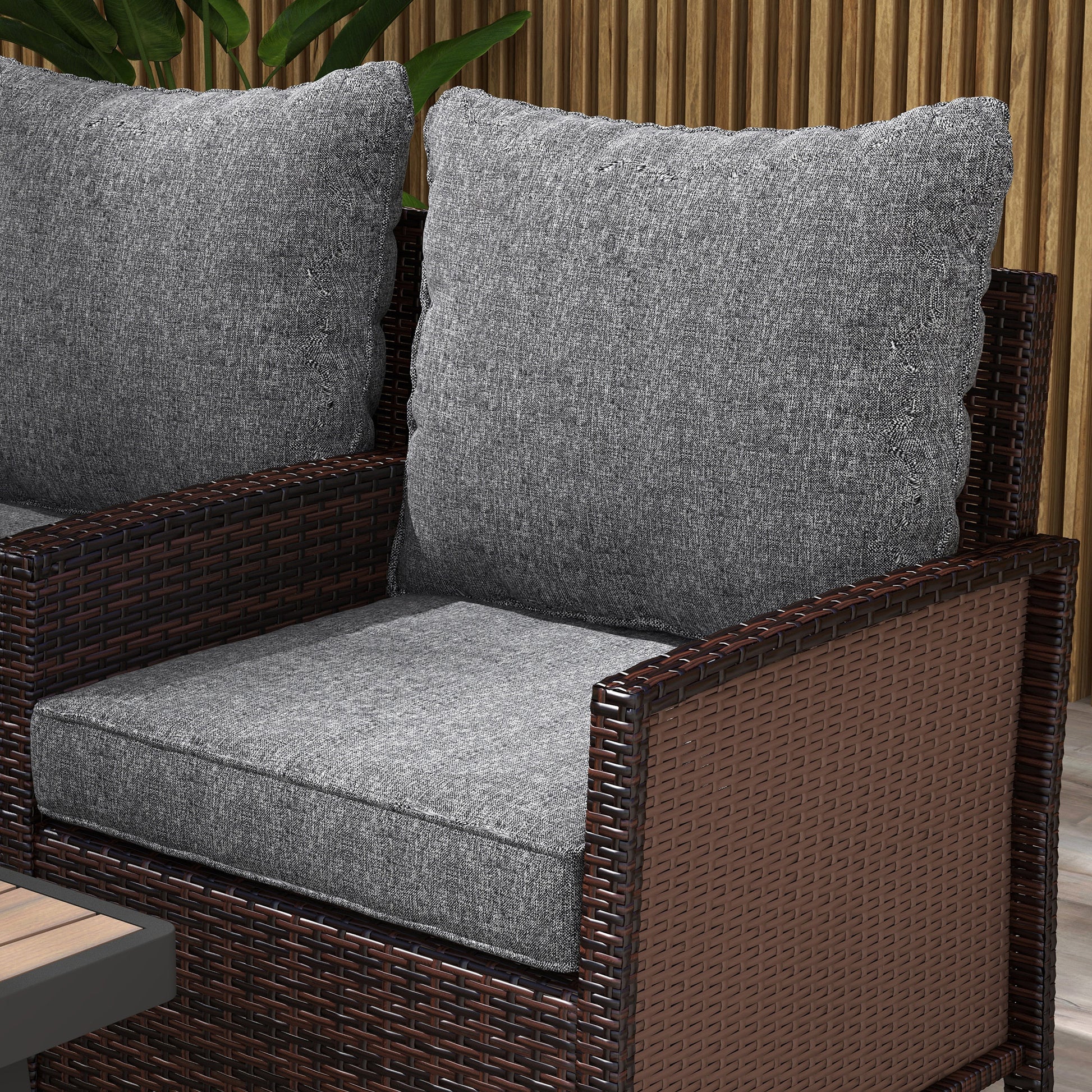 4-Piece Seat Cushion Pillows Replacement, Patio Chair Cushions Set with Back for Indoor Outdoor, Grey