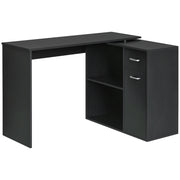 180° Rotating Home Office Corner Desk Storage Shelf Cabinet Black