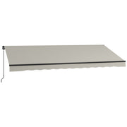 15' x 10' Retractable Awning, 280gsm UV Resistant Sunshade Shelter, for Deck, Balcony, Yard, Light Grey