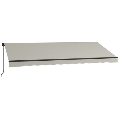 15' x 10' Retractable Awning, 280gsm UV Resistant Sunshade Shelter, for Deck, Balcony, Yard, Light Grey