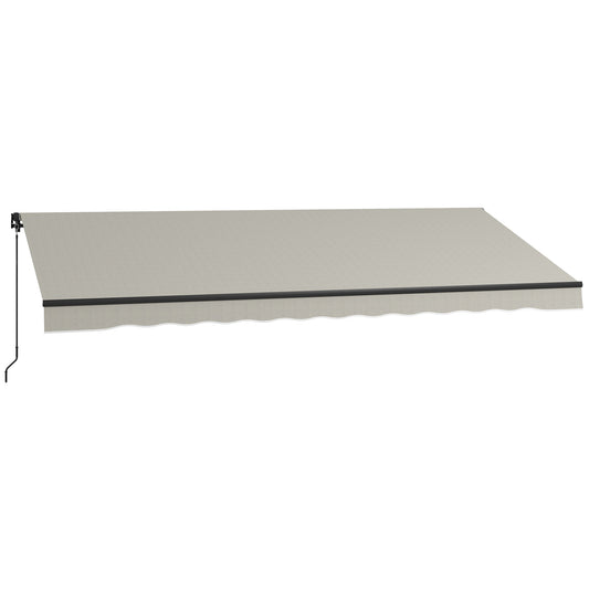 15' x 10' Retractable Awning, 280gsm UV Resistant Sunshade Shelter, for Deck, Balcony, Yard, Light Grey