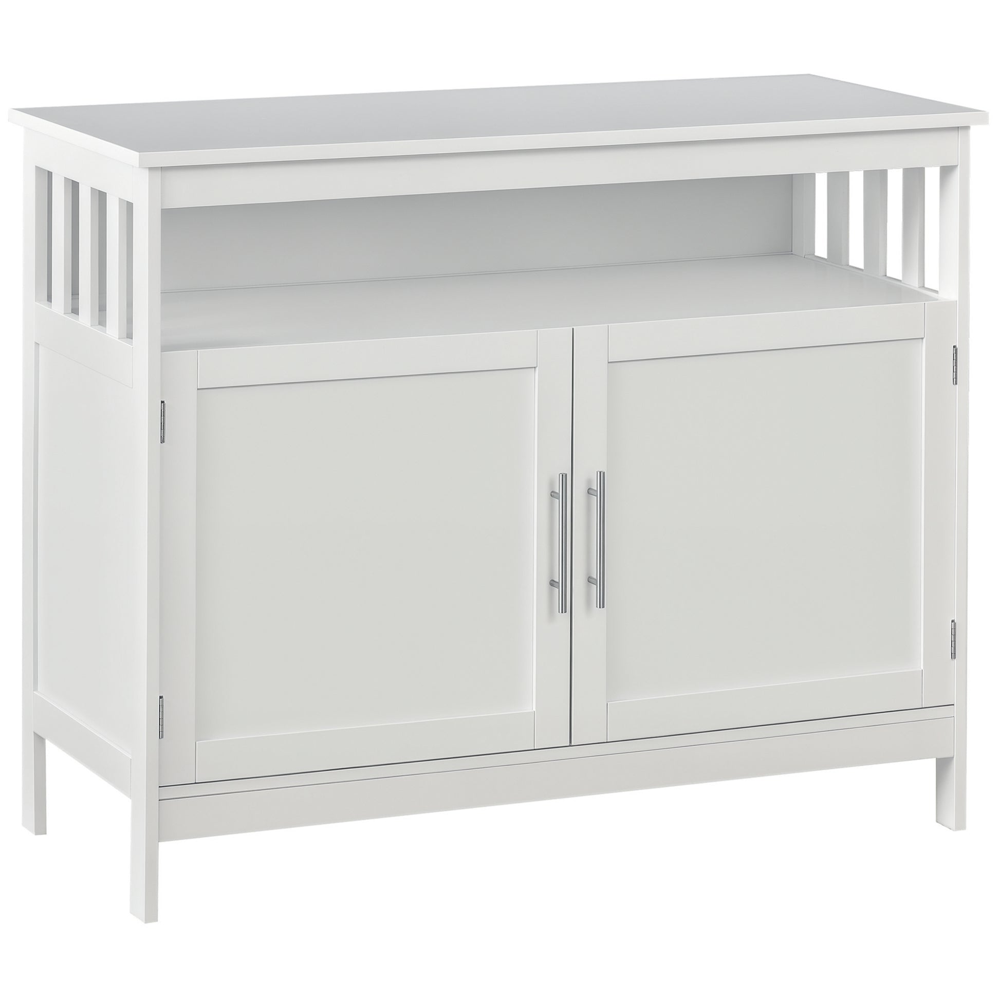 Wooden Console Table with Open Shelf and 2 layers Cabinet Kitchen Furniture
