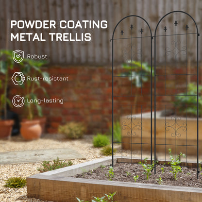 Metal Trellis Set of 6, Garden Trellis for Climbing Plants Support Frames, Arrow Design