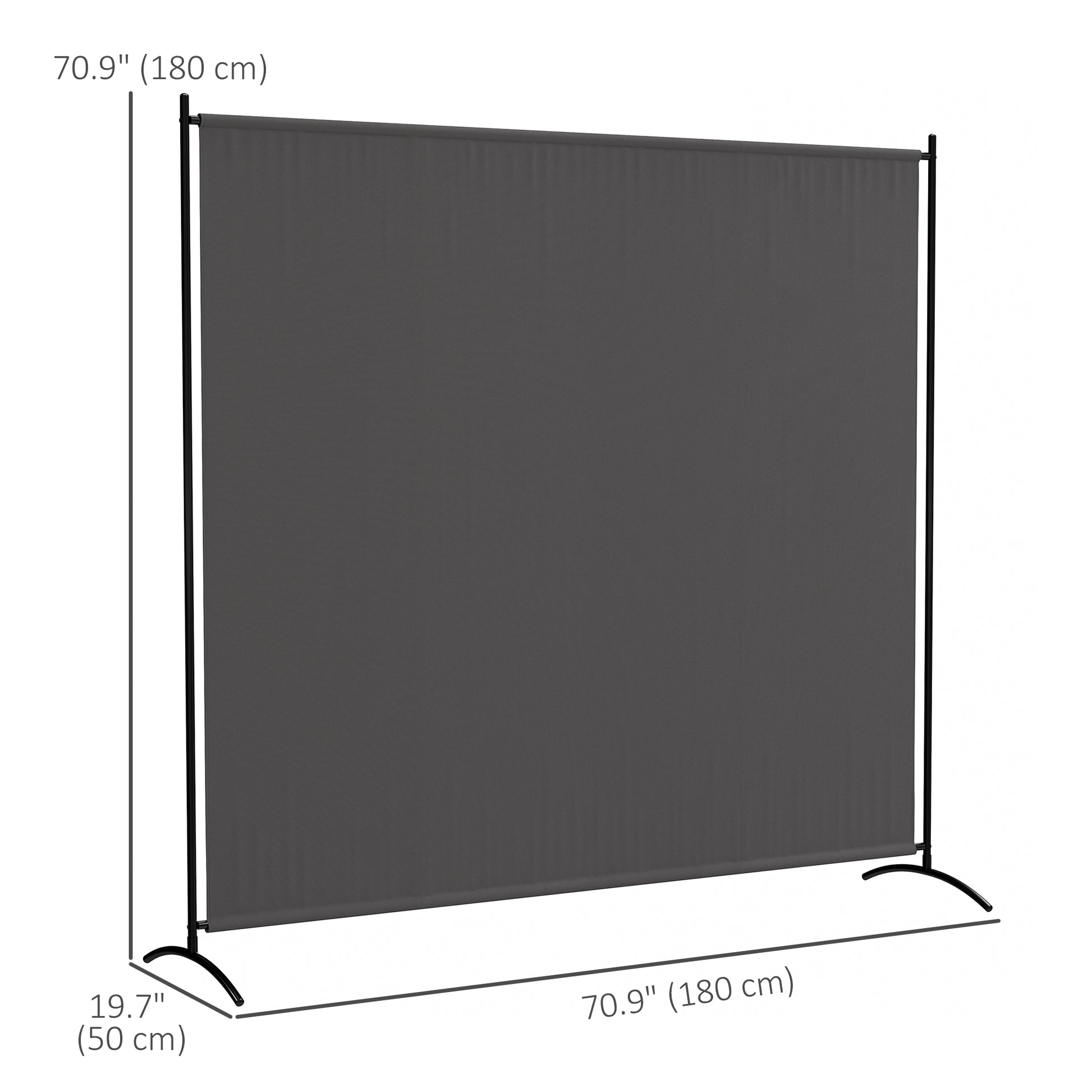 Single Panel Room Divider, UV30+ Privacy Screen, Indoor Outdoor Privacy Panel with Stable Base, Dark Grey