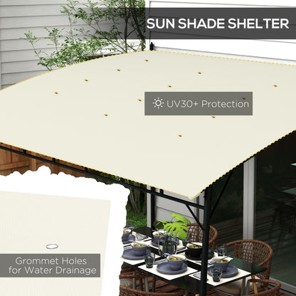 10' x 13' Backyard Pergola with UV30+ Protection Canopy and Steel Frame for Porch, Patio, Deck, Cream White