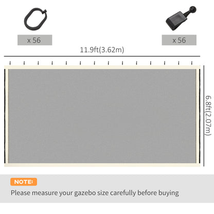 Replacement Mosquito Netting for Gazebo 12' x 12' Black Screen Walls for Canopy with Zippers for Parties and Outdoor Activities, Cream White