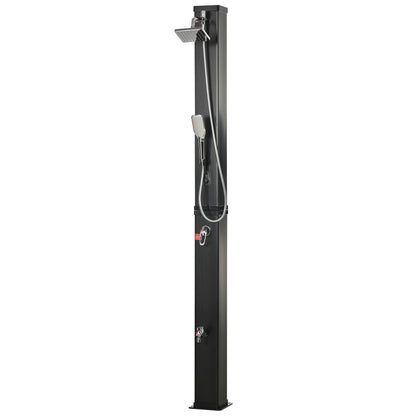 10.6Gal Outdoor Solar Shower w/ 360 Rainfall, Handheld Head, 60℃ Temperature Adjustment for Backyard Poolside Beach Spa