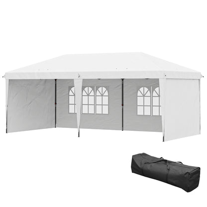 10' x 20' Outdoor Pop Up Canopy Tent Party Tent Instant Shelter W/ Carrying Bag, White