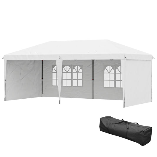 10' x 20' Outdoor Pop Up Canopy Tent Party Tent Instant Shelter W/ Carrying Bag, White
