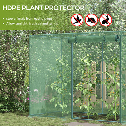 6.5 x 3.3ft Crop Cage, Garden Plant Protector with Single Zippered Door, Storage Bag and Ground Stakes, Green