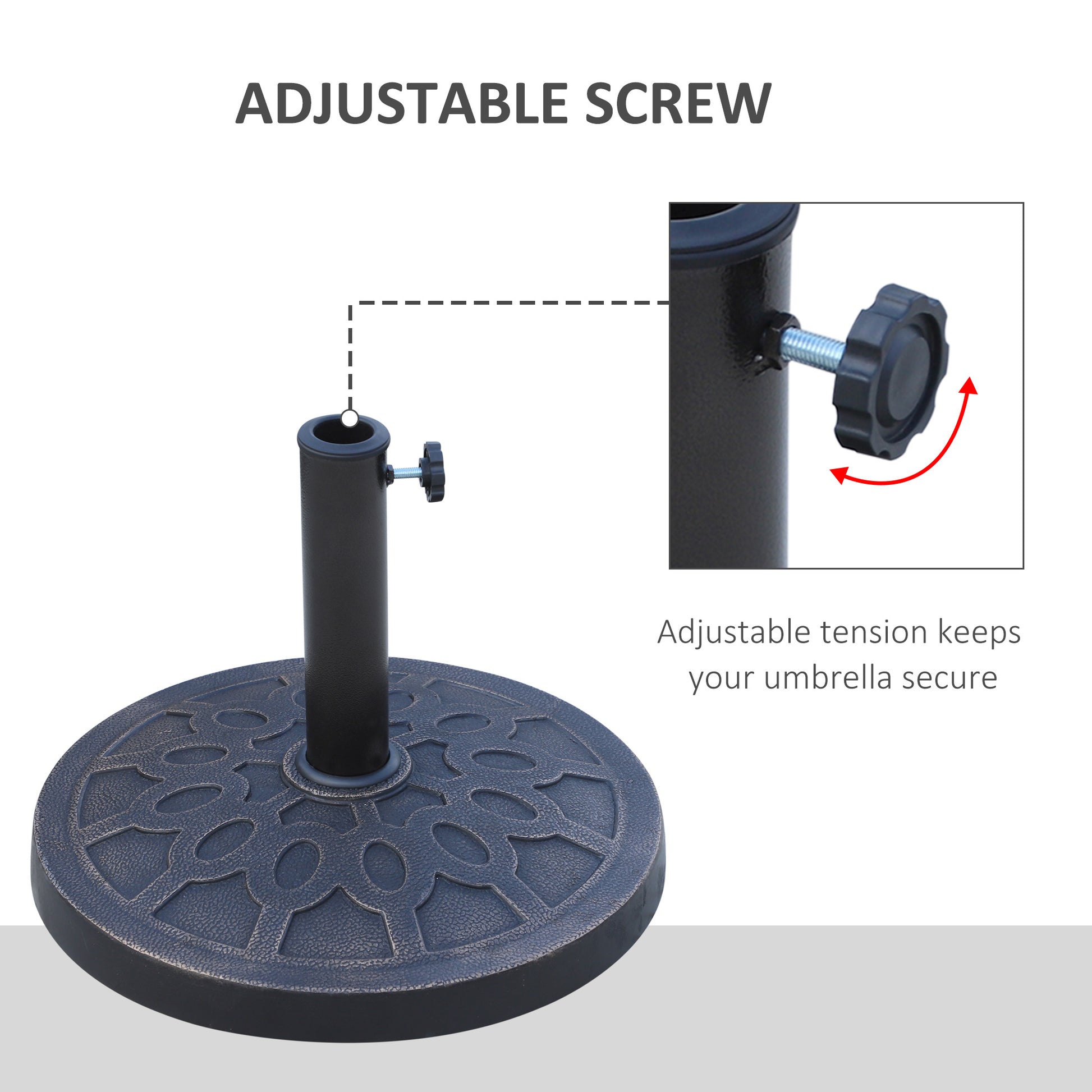 Resin Round Patio Umbrella Stand Base Coated Pole Market Garden Umbrella Holder Parasol Holder Bronze