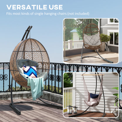 Hammock Chair Stand, Heavy Duty Steel Hanging Chair Stand for Swing Chair, Egg Chair Stand with Extra Large Base, Black