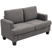 54.3" Loveseat Sofa, 2 Seater Sofa with Removable Cushions, Small Couch with Solid Wood Frame for Living Room, Dark Grey
