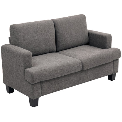 54.3" Loveseat Sofa, 2 Seater Sofa with Removable Cushions, Small Couch with Solid Wood Frame for Living Room, Dark Grey