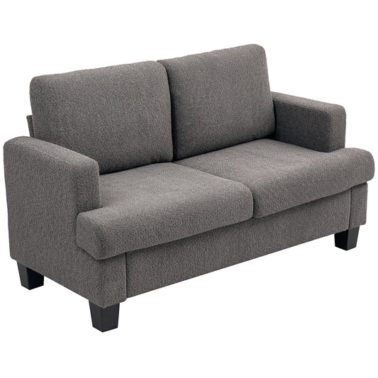 54.3" Loveseat Sofa, 2 Seater Sofa with Removable Cushions, Small Couch with Solid Wood Frame for Living Room, Dark Grey