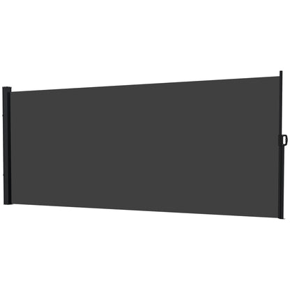 13' x 5' Retractable Side Awning, Outdoor Privacy Screen for Garden, Hot Tub, Balcony, Terrace, Pool, Black