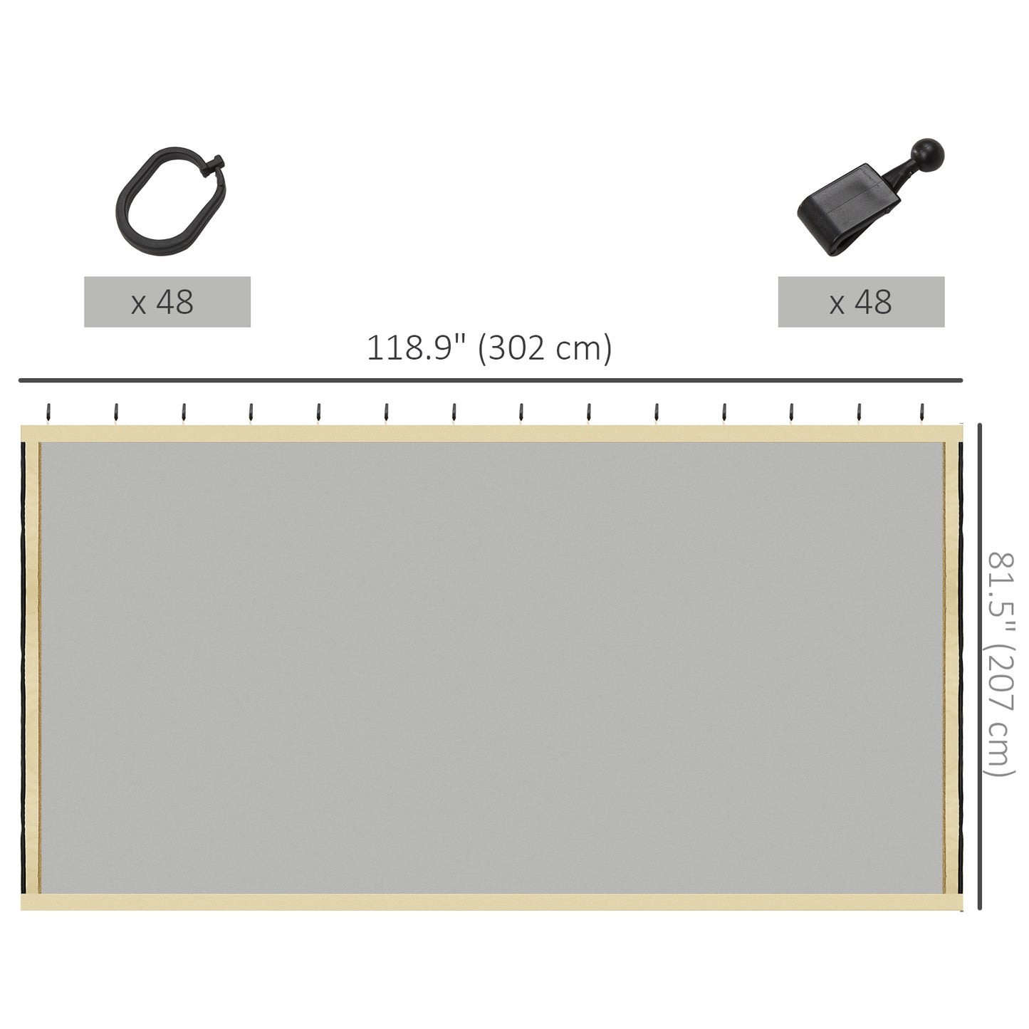 Gazebo Replacement Mosquito Netting 10' x 10' Black Screen Walls for Canopy with Zippers for Parties and Outdoor Activities