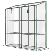 Portable Mini Greenhouse Green House with 3 Tier Shelves, Reinforced Cover, Roll-up Doors, 56.3" x 18.1" x 59.4"
