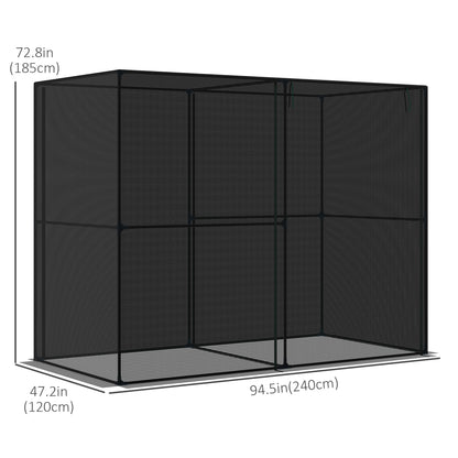 94.5''x47.25''x 72.75'' Heavy Duty Outdoor Greenhouse W/ Frame Garden Planting Warm House With Roll-Up Zipper Doors for Seedlings, Herbs, or Flowers , Black