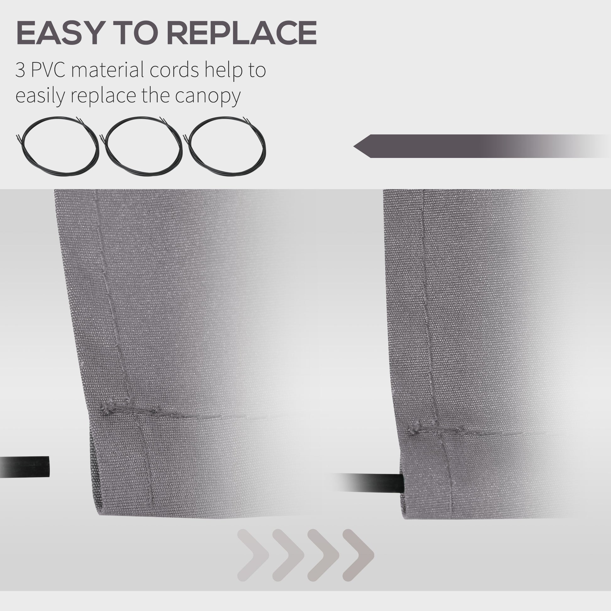 11' x 10' Outdoor Sunshade Canopy Awning Cover, Retractable Awning Fabric Replacement, UV Protection, Light Grey