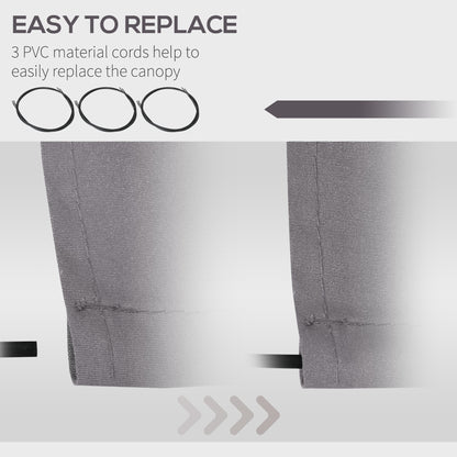 11' x 10' Outdoor Sunshade Canopy Awning Cover, Retractable Awning Fabric Replacement, UV Protection, Light Grey