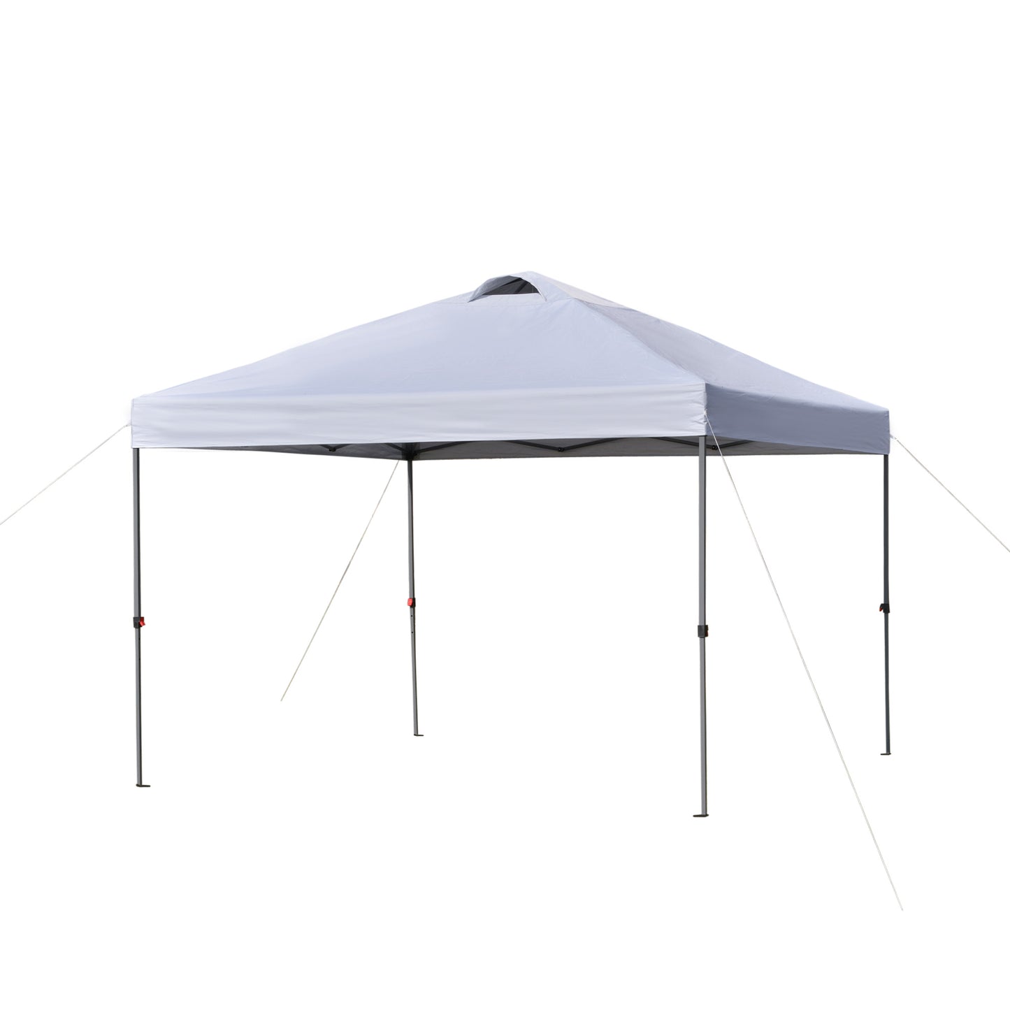 10' x 10' Pop Up Canopy Tent with Airy Top Vents and Wheeled Carry Bag for Outdoor, Garden, Patio, White