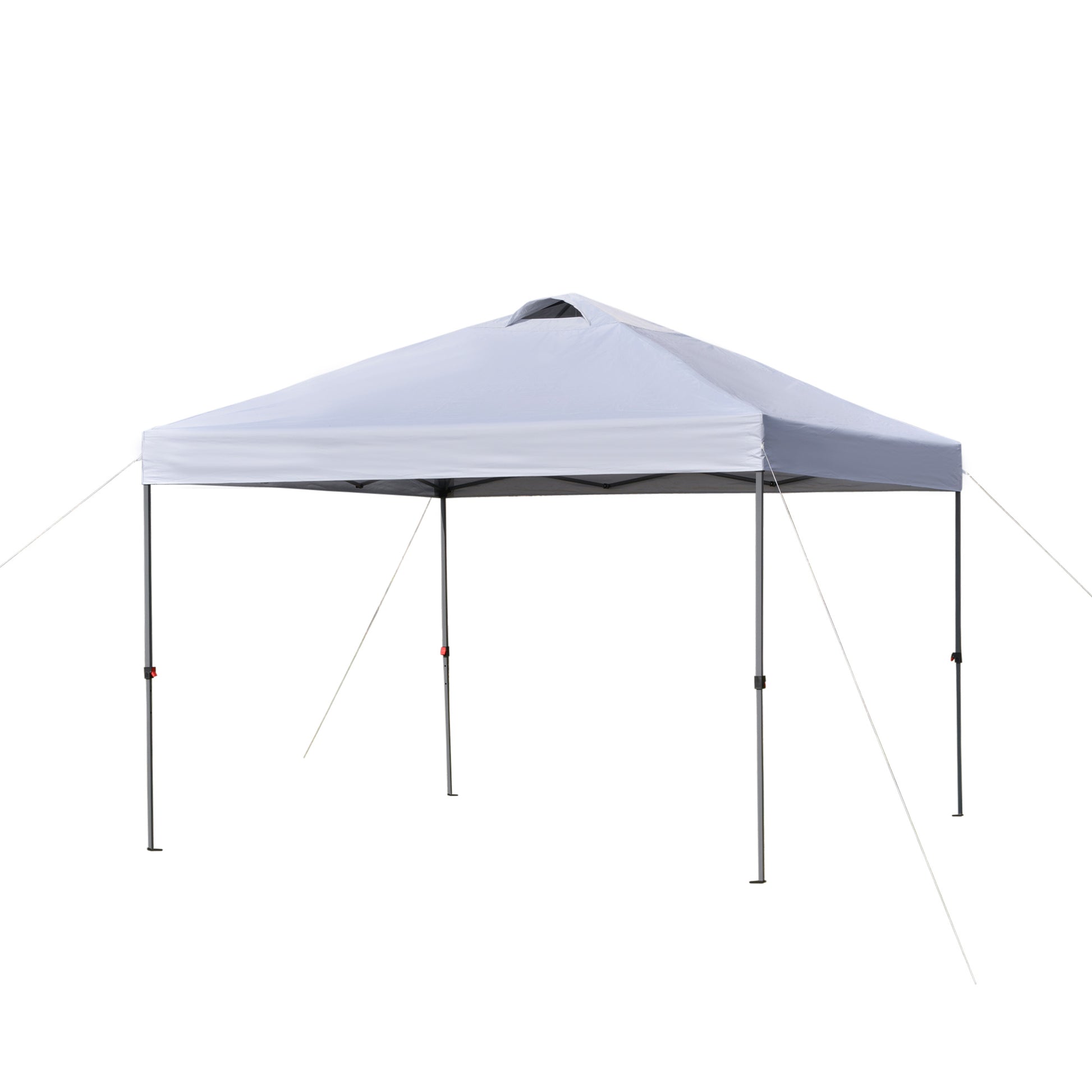 10' x 10' Pop Up Canopy Tent with Airy Top Vents and Wheeled Carry Bag for Outdoor, Garden, Patio, White