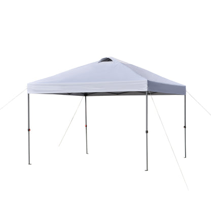10' x 10' Pop Up Canopy Tent with Airy Top Vents and Wheeled Carry Bag for Outdoor, Garden, Patio, White