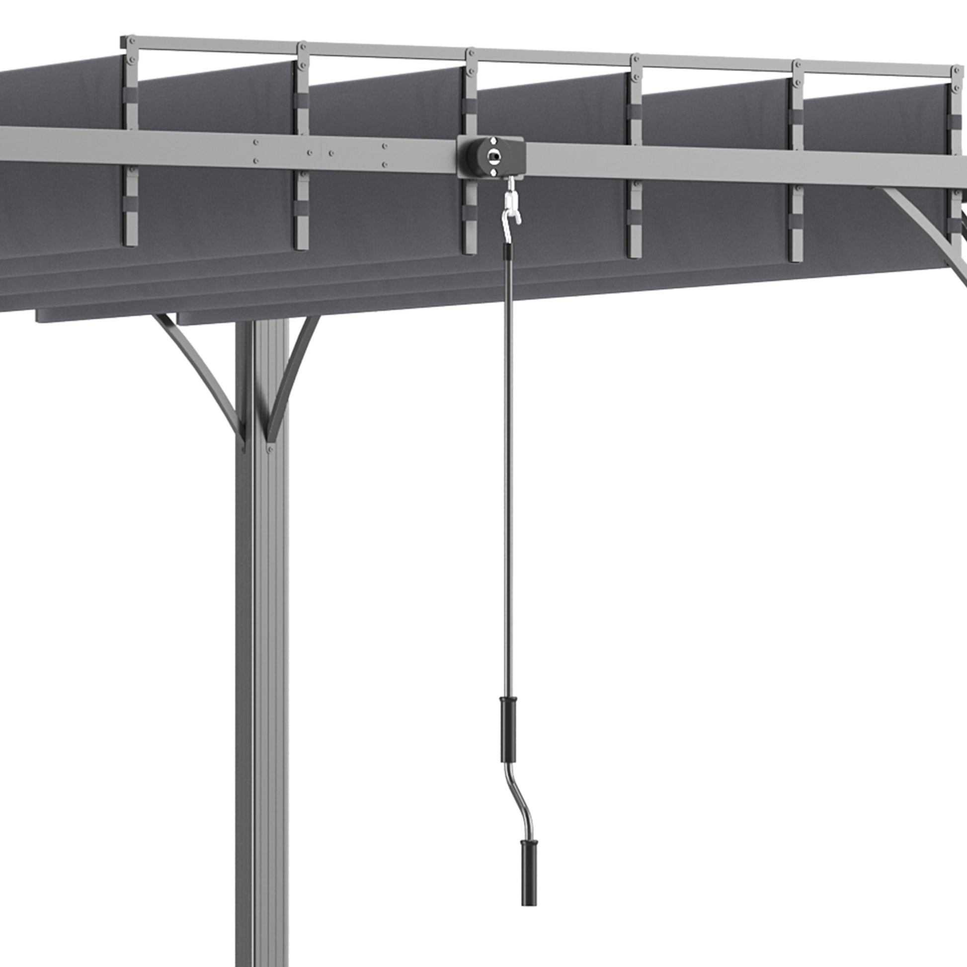 12.8' x 9.7' Louvered Pergola with Retractable Roof, Metal Pergola for Lawn Garden Patio, Grey