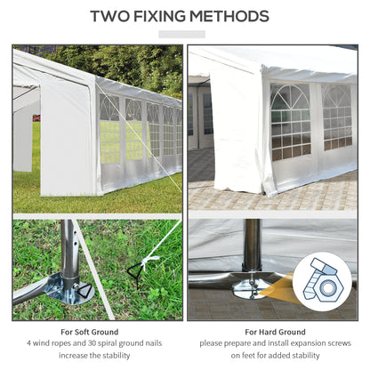 40’x20’ Heavy-duty Large Outdoor Carport Garage Party Event Tent Patio Gazebo Canopy w/ Removable Sidewall White
