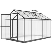 Polycarbonate Greenhouse, Aluminum Walk-In Green House Kit Garden, 6' x 10' x 6.4', Charcoal Grey